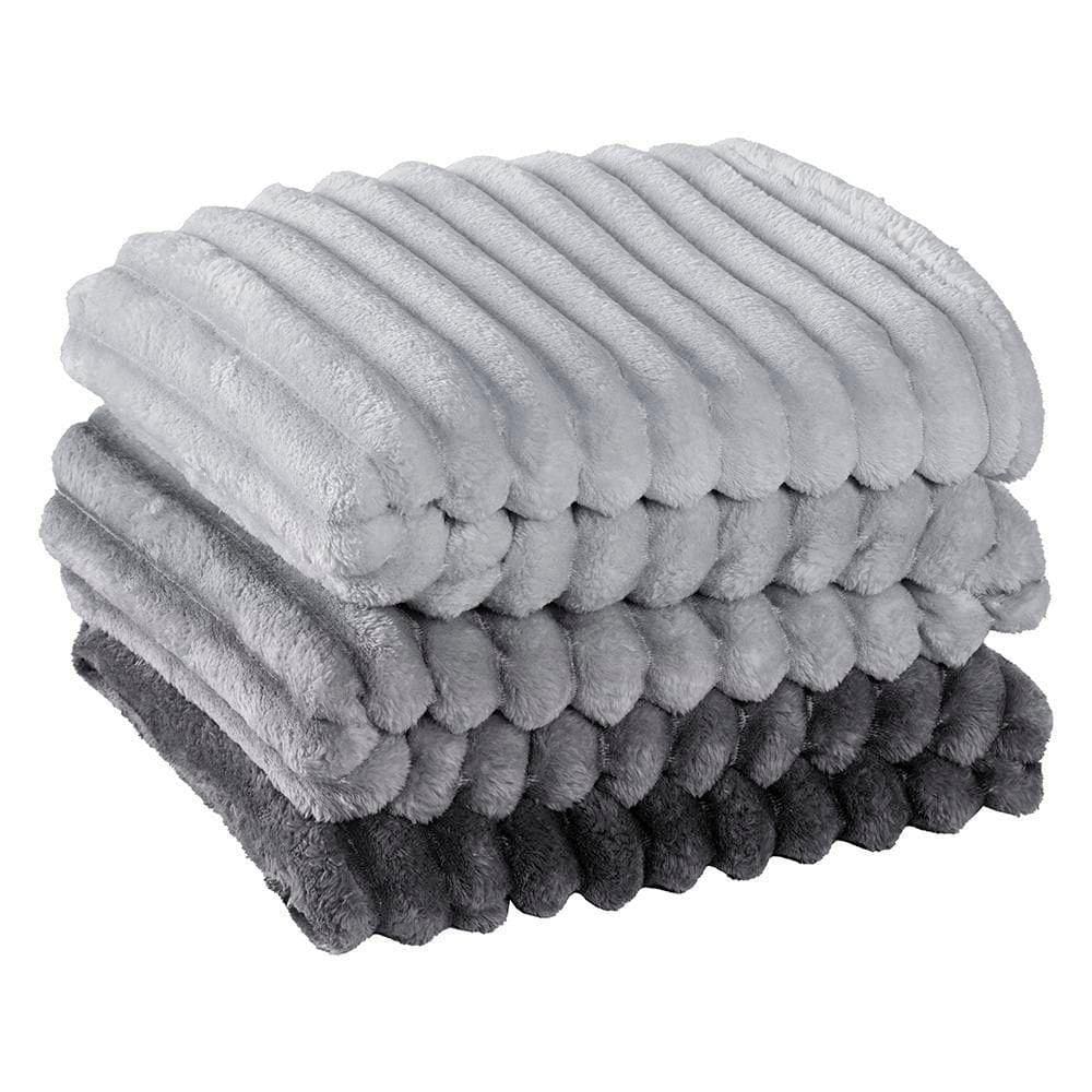 Cobertor Queen Fluffy Manta Flannel Ultrasoft Grafito