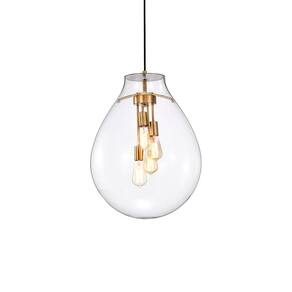 Lustre Pendente Skylight Tommy 3039 G E27 Bivolt Dourado-transparente