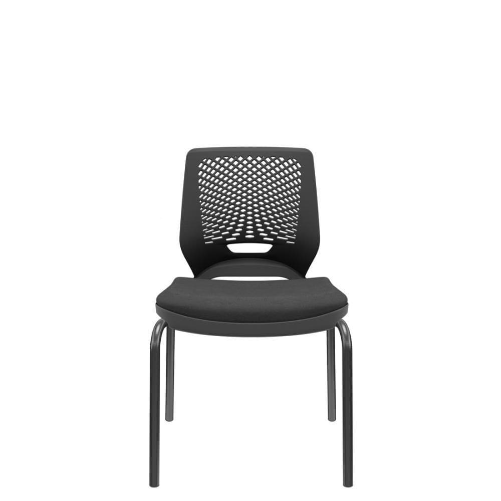 Cadeira Beezi Fixa 4 Pés Preto Poliéster