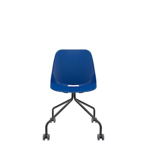 Cadeira Quick 4 Pés com Rodízio Azul - Prática e Funcional