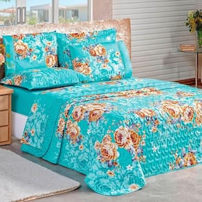 Cobre Leito Super King 200 Fios Dupla Face 3 Peças Naturalle Jasmine
