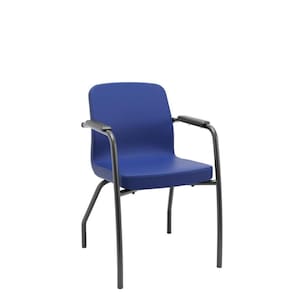 Cadeira Soer Fixa 4 Pés Azul - Conforto e Estilo para Escritório