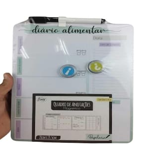 Cardapio Semanal Lousa Planejamento Alimentacao Magnetica Quadro Anotações Refeicao Com Imas E Caneta