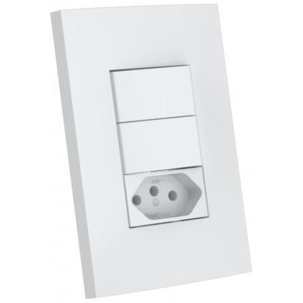 Cj Int. 2 Paralelos + Tomada 20A 4X2 - Enerbras Dubai Branco