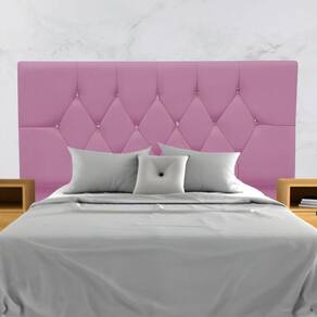 Cabeceira Para Cama Box Estofada Casal 140 Cm Suede Madri Rosa