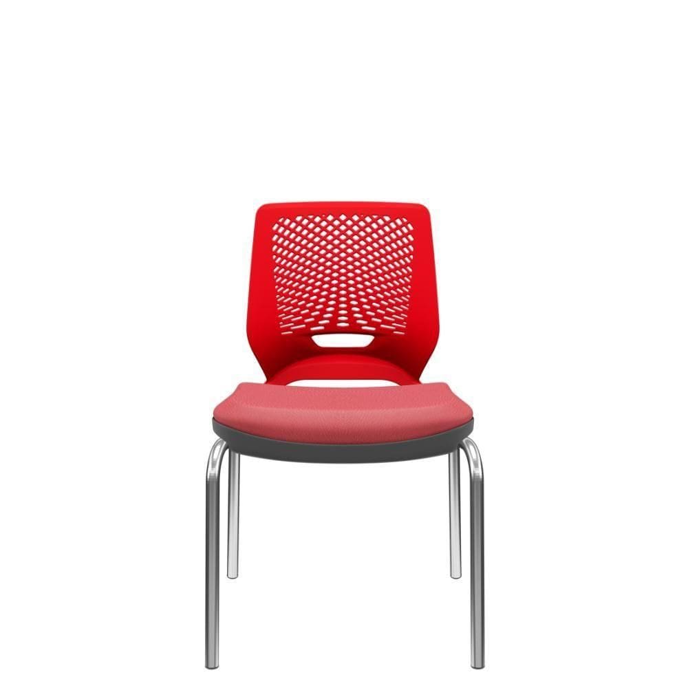 Cadeira Beezi Fixa 4 Pés Vermelho - Funcionalidade e Estilo
