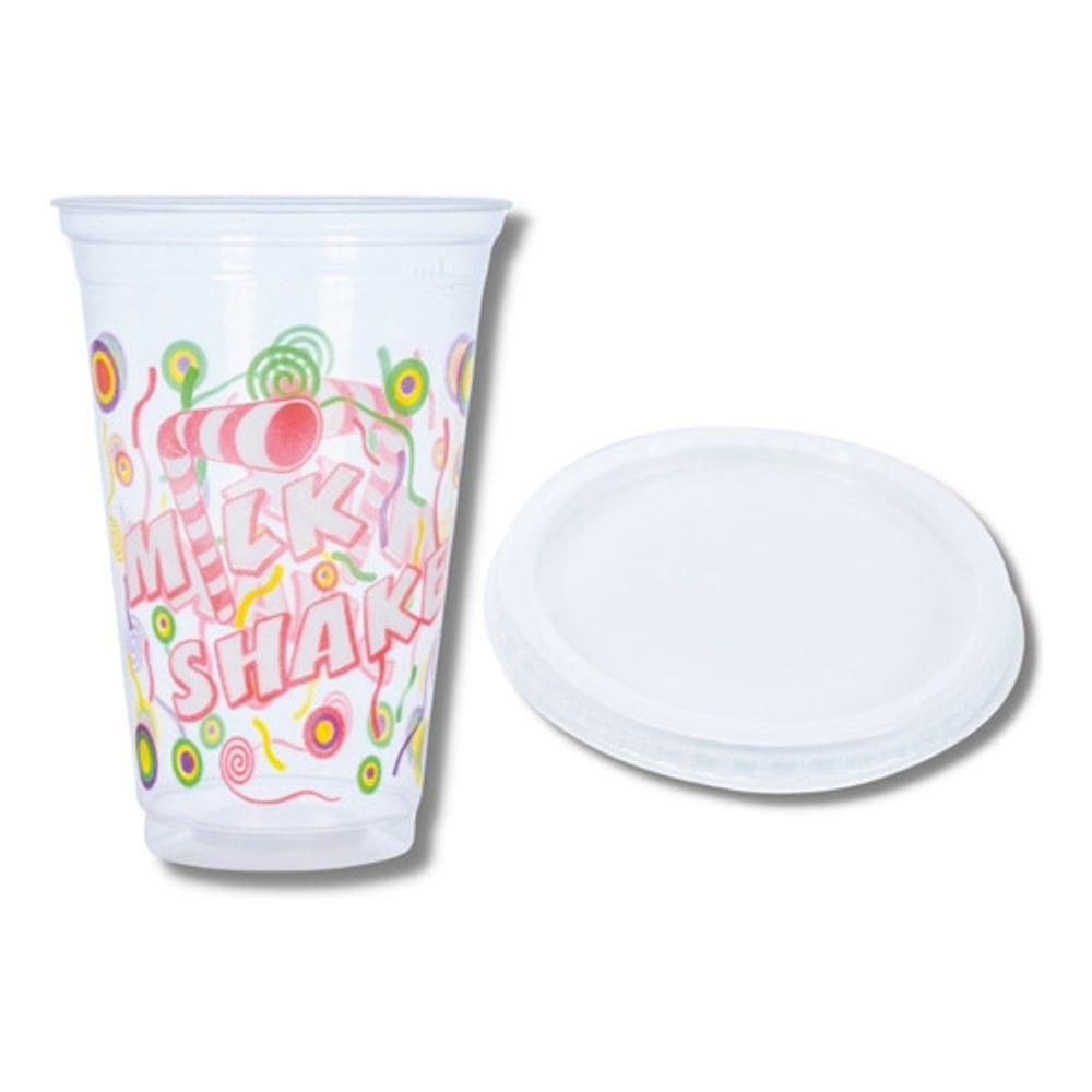 100 Un. De Copo P/ Milk Shake 550 Ml. + Tampa S/ Furo