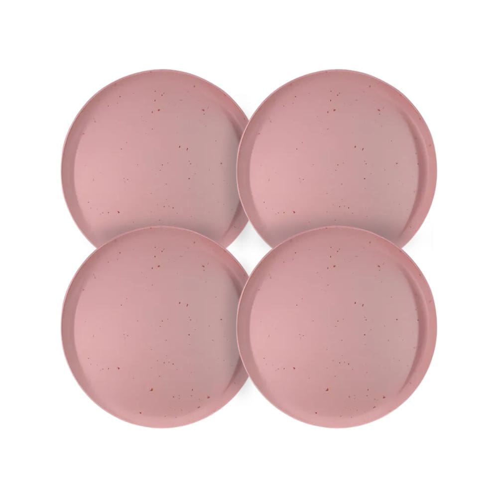 Kit 4 Pratos De Sobremesa Linha Orgânica Rosa - 19,0Cm - Ad