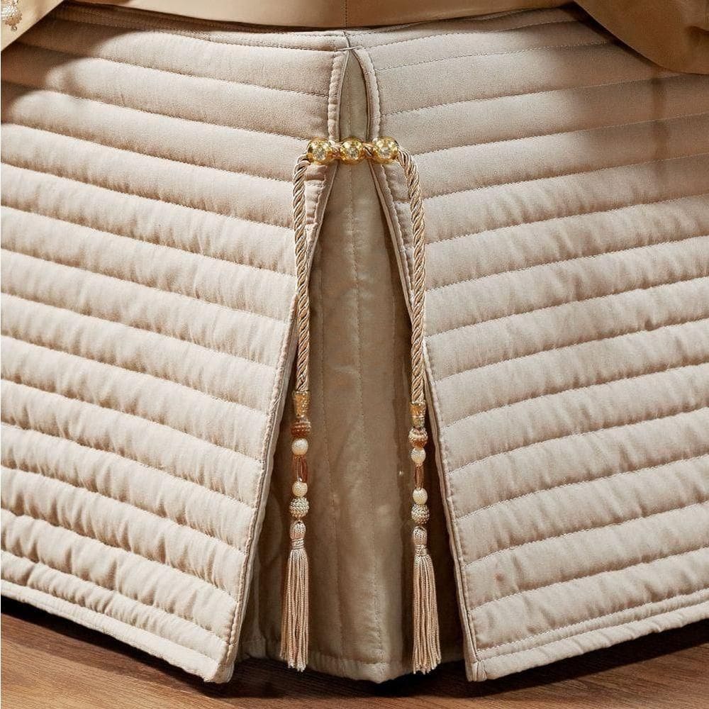 Saia Para Cama Box King Paris Matelada Bege