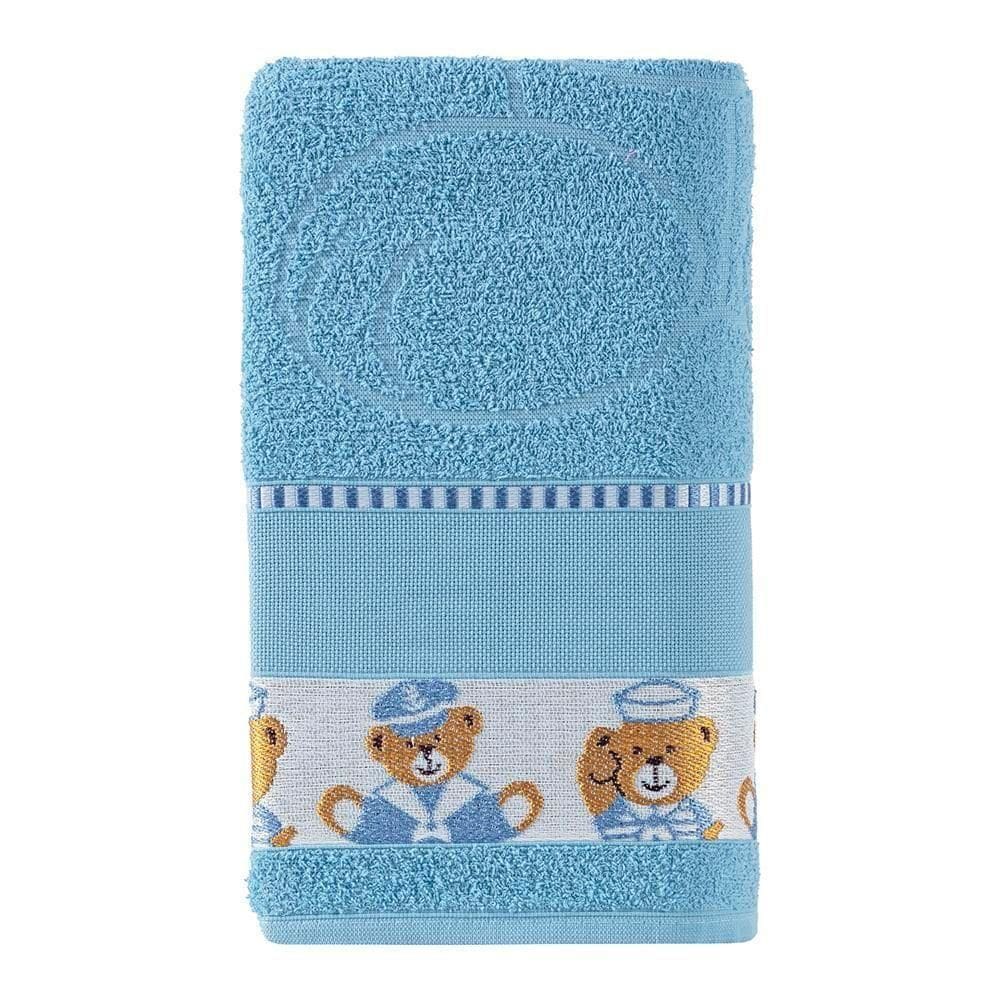 Toalha De Banho Kids 100% Algodão 1 Peça Urso Marinheiro Azul