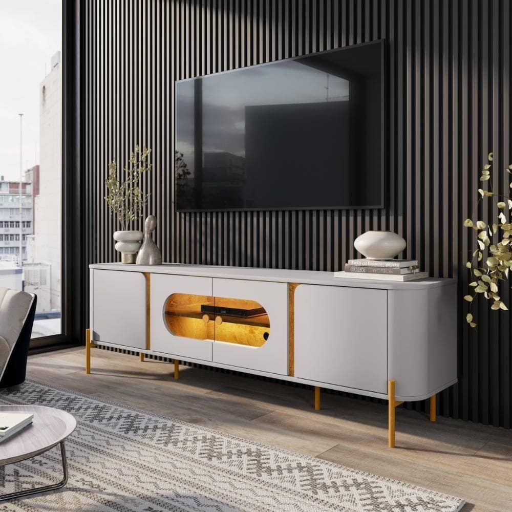 Rack Honolulu Para Tv 75 Polegadas Off White Nature