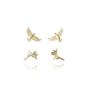 Brinco Duo Com Brincos Religiosos Folheado Em Ouro 18k