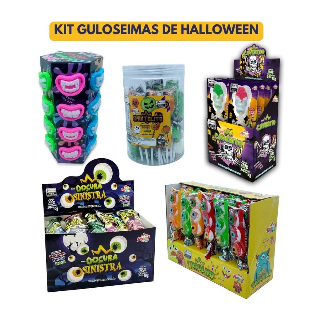 Caixa Kit Guloseimas Halloween com Doces Temáticos