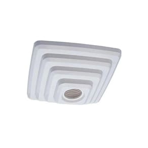 Plafon Lâmpada Bocal E27 Quadrado Pirâmide Branco Roperplast