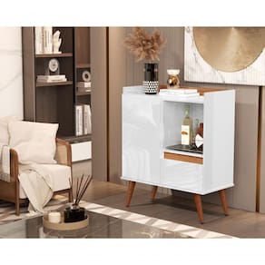 Buffet Essenciale Pés Retro Branco-freijó