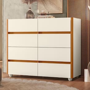 Comoda Tampo Vidro Ubarana Off White Cinamomo