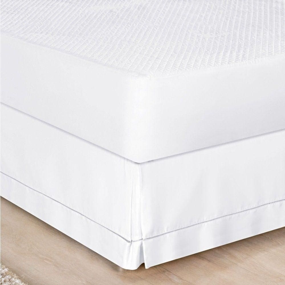 Saia Para Cama Box King Ponto Palito Branco