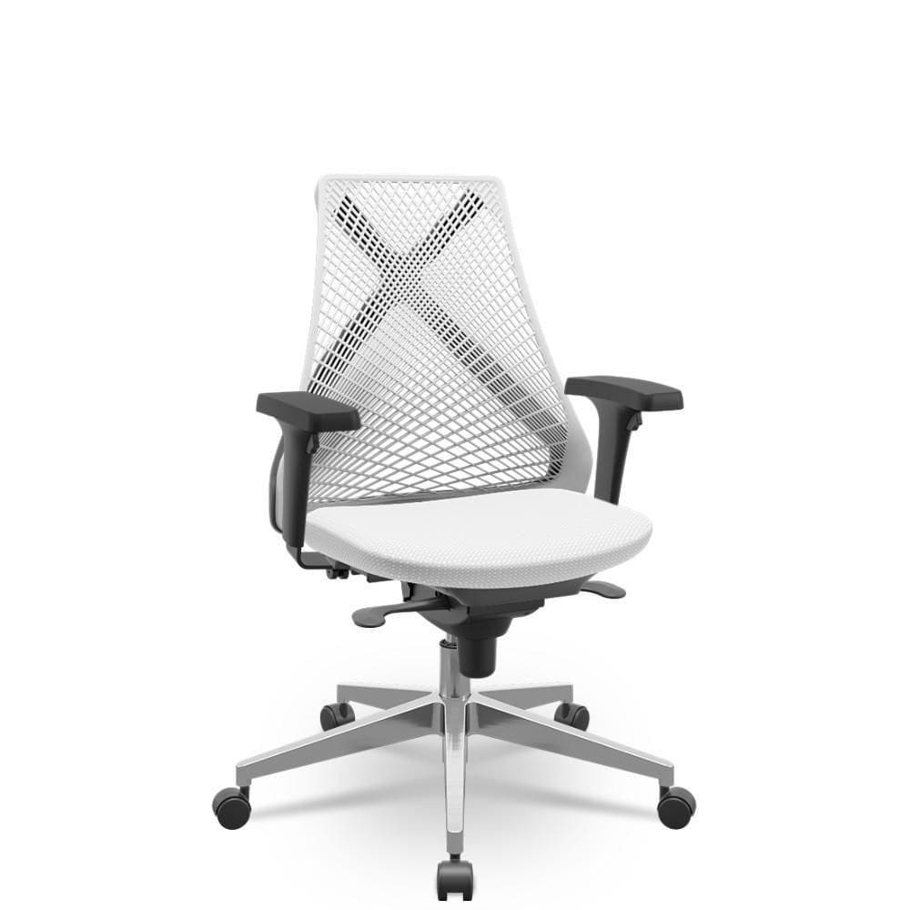 Cadeira Bix X+ Aero Branco Sincron Alumínio