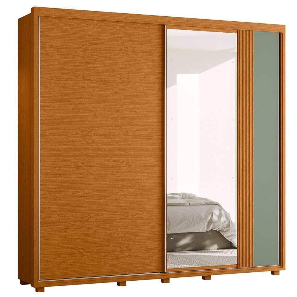 Guarda Roupa Casal Acácia 2 Portas Deslizantes Flex com Espelho - Móveis Albatroz