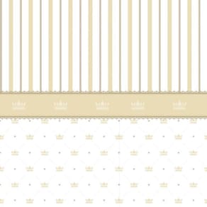 Papel De Parede Listrado E Com Coroas Quarto Infantil Bebê