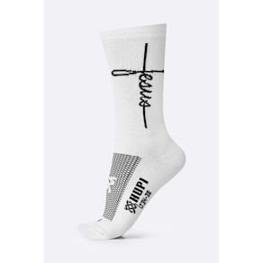 Meia HUPI Jesus Branco/Preto - LT para pés menores 34-38