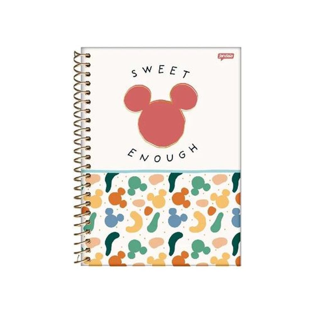 Caderno Espiral Capa Dura Colegial 10 Matérias Mickey 160 Folhas Jandaia 5049