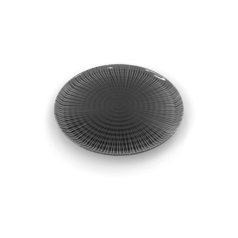 Prato Sobremesa Linha Psicodélica Preta 19Cm - Ad