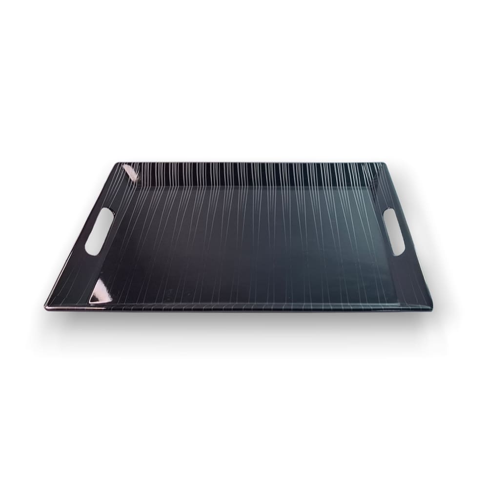 Bandeja Retangular Linha Psicodélica Preta 33,0Cm - Ad