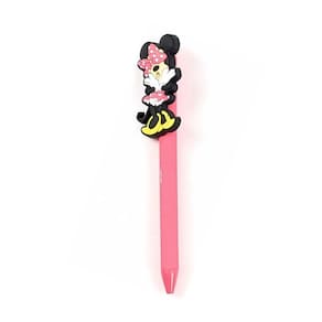 Caneta Esferográfica Retrátil Escrita Azul Disney Minnie Mouse Molin Rosa Escuro