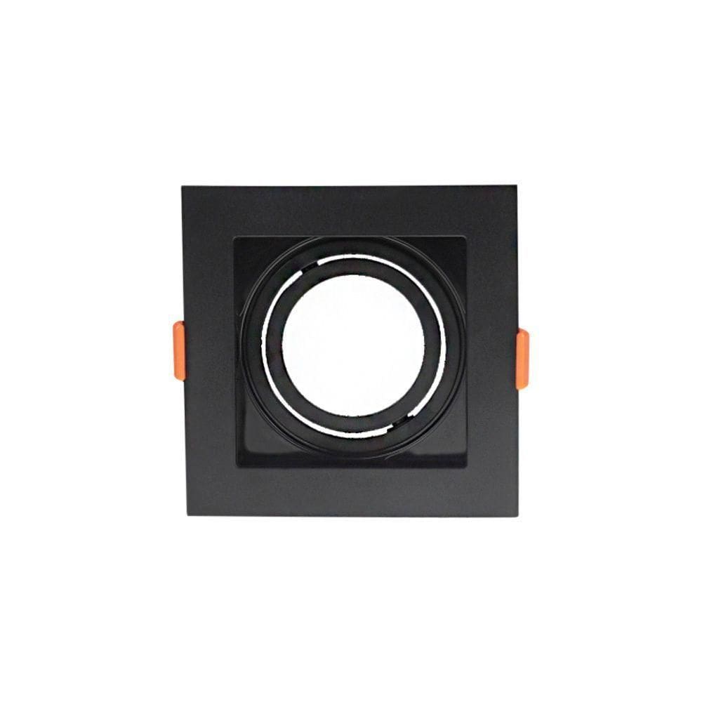 Spot De Embutir Recuado Astraled Berenices Para Lâmpada Par 20 Quadrado Preto Sp-7615