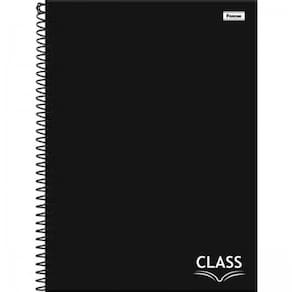 Caderno Espiral Capa Dura Universitário 20 Matérias Class 320 Folhas Foroni Preto