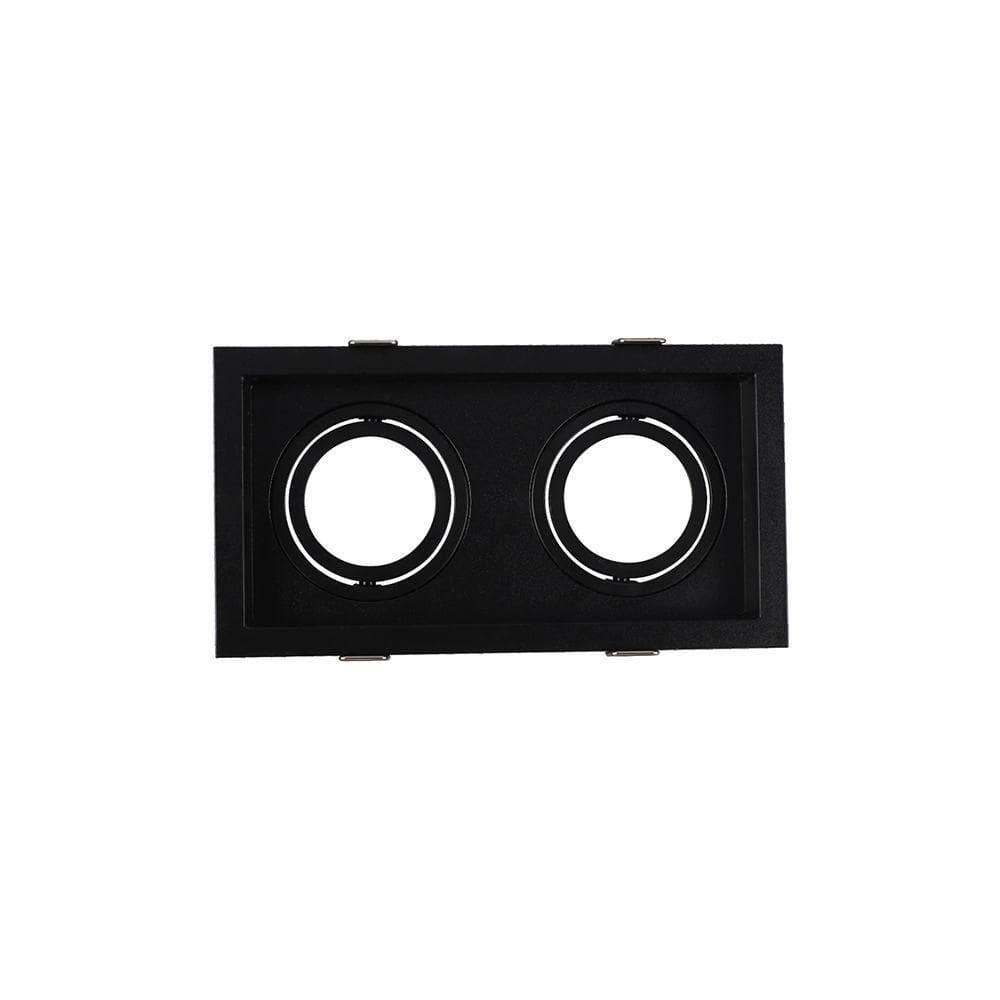 Spot De Embutir Recuado Astraled Berenices Para 2 Lâmpadas Mr16 Preto Sp-7633
