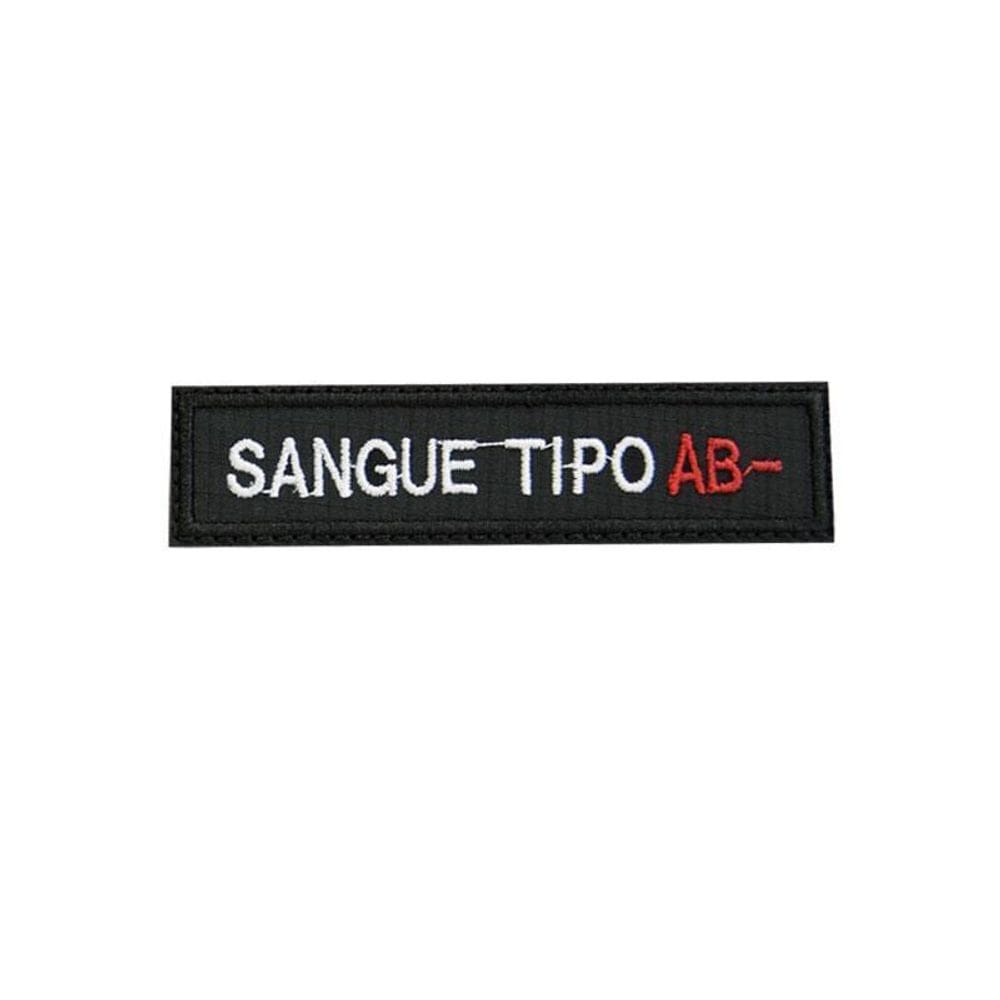 Patch Bordado Tipo Sanguíneo Ab- Com Fecho De Contato
