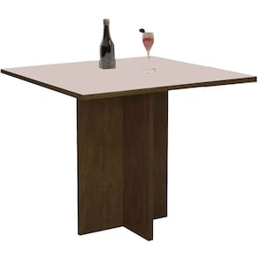 Mesa Los Angeles 90x90cm Minas Plac Cor Canela Off White