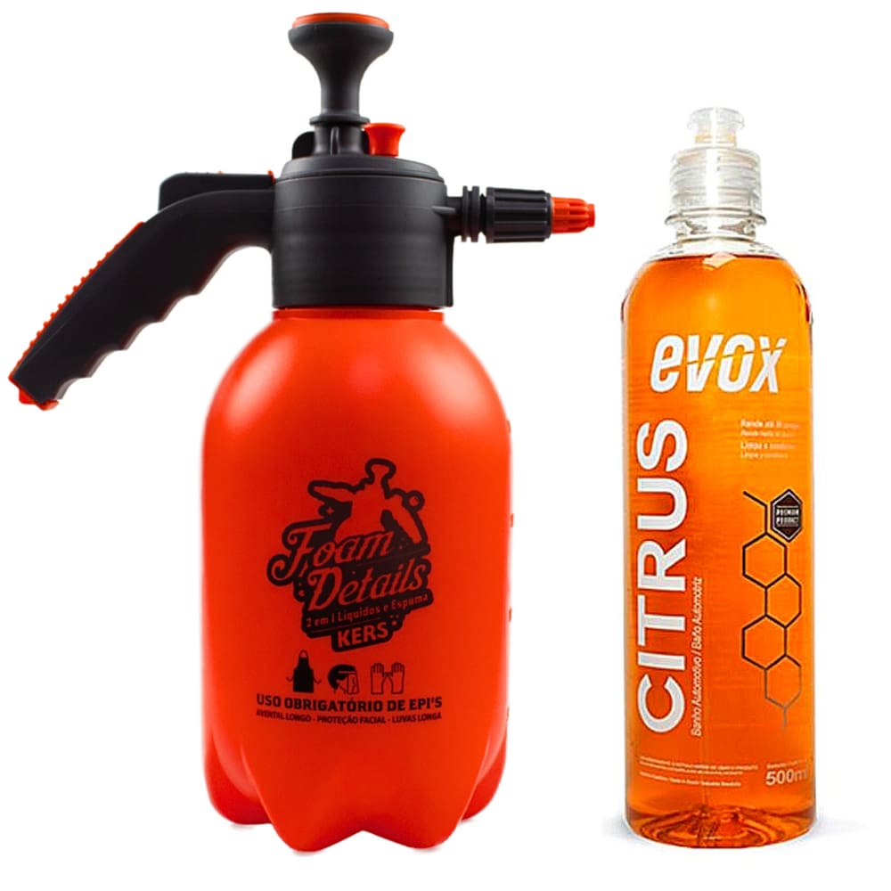 Pulverizador Kers espuma foam details shampoo citrus lavagem