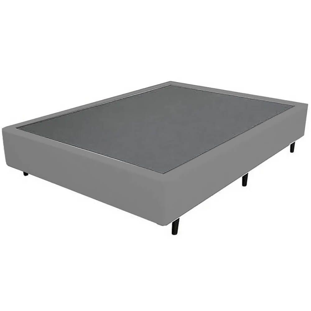 Base Cama Box Casal 26x138x188cm Suede Cor Cinza