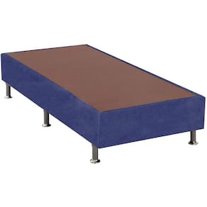 Base Cama Box Solteiro Suede 25x88x188 Cor Azul