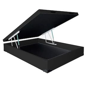 Base Box Baú Universal Corino Casal 36x138x188 Cor Preto
