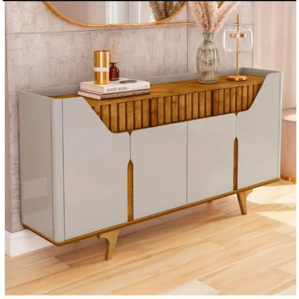 Buffet Bechara Danubio 4 Portas 2 Gavetas Off White / Naturalle