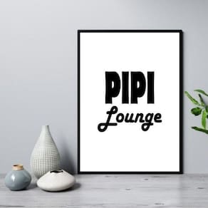 Quadro Para Banheiro - Pipi Lounge 24X18Cm