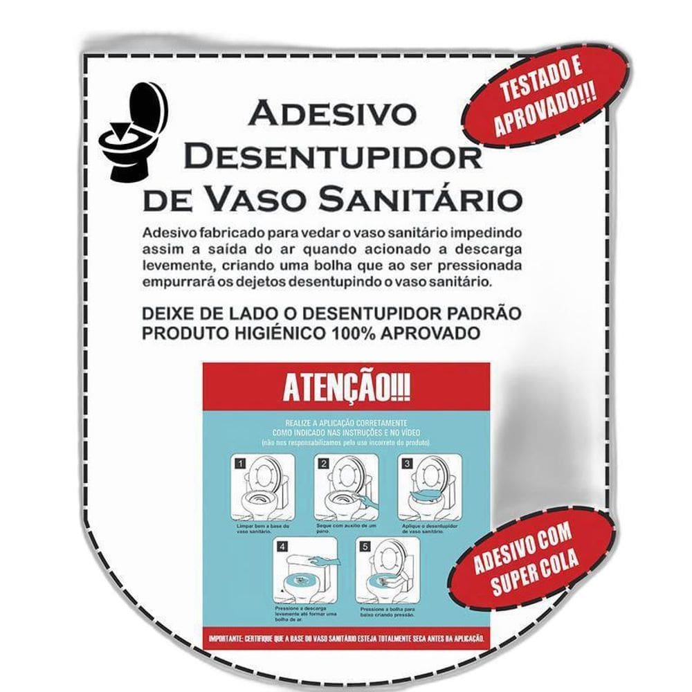 3 Adesivo Desentupir Vaso Sanitário Entupido Descartavel