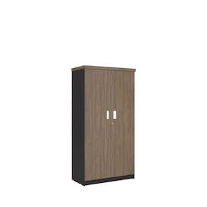Armário Alto para Escritório 2 Portas Design Moderno Ameixa e Preto