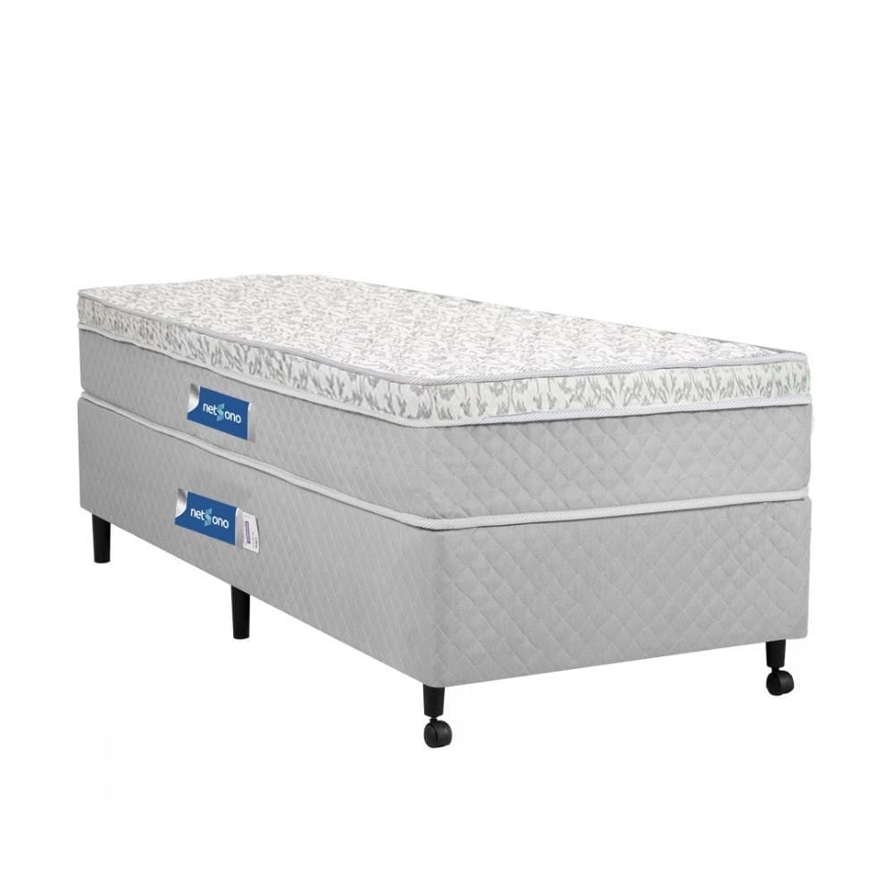 Cama Box + Colchão Netsono Solteiro Class One Face Tecnopedic 120x203x52cm