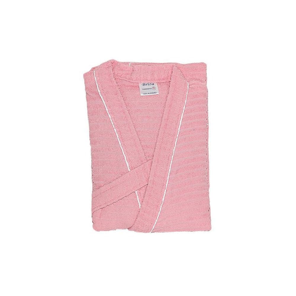 Roupão Atoalhado 100% Algodão Briza Rosa 4022 Tamanho Gg