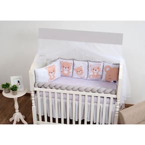 Kit Berço Padrão Americano Ursinho Unisex Bege Completo
