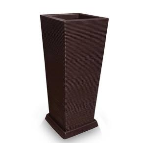 Vaso D Planta + Prato Decorativo Alto Polietileno 90X40 Café