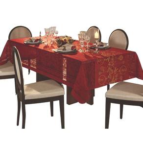 Toalha de Mesa Natal Renda Retangular Estampada 8 Lugares 1,50m x 2,50m Lepper