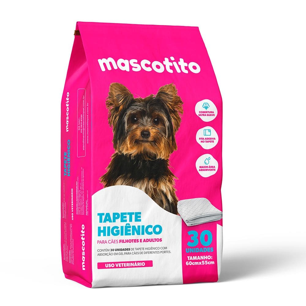 Kit 2 Tapete Higiênico Mascotito 60x55cm C/30 Unidades