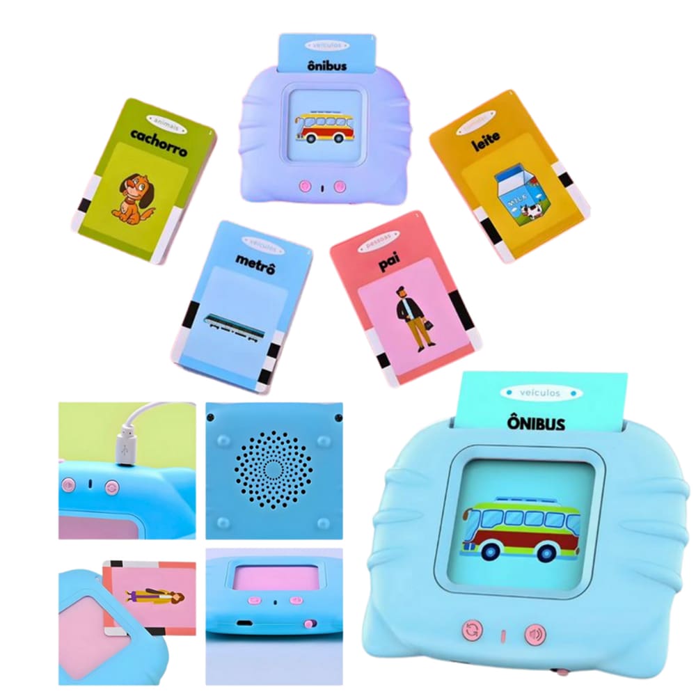 Máquina de Aprendizado de Cartões Educativa - Ensine Palavras e Sons Divertidamente