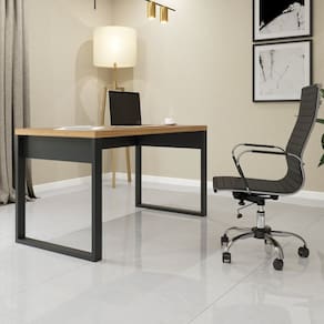 Mesa para Escritório Industrial 135cm Freijó/Preto